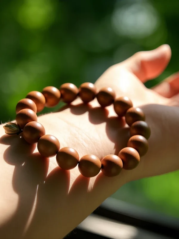 Sandalwood bracelets are made from sandalwood beads, which are known for their calming and soothing properties. These bracelets are often used as prayer beads or for meditation purposes because they are associated with spirituality and mindfulness.